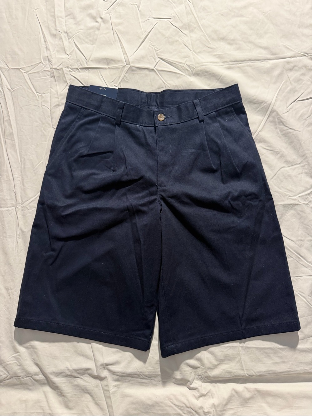 Chaps Boys Pleated School Uniform Shorts Husky Navy Size 14